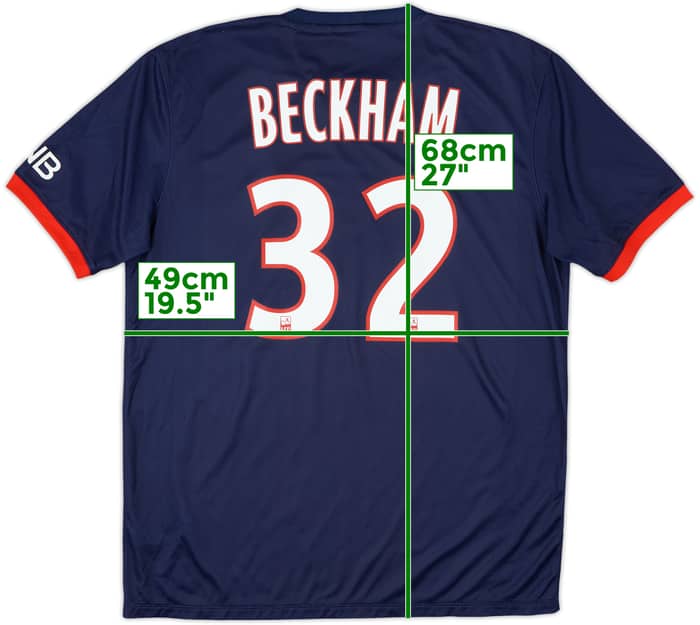 2013-14 Paris Saint-Germain Home Shirt Beckham #32 - 8/10 - (L)