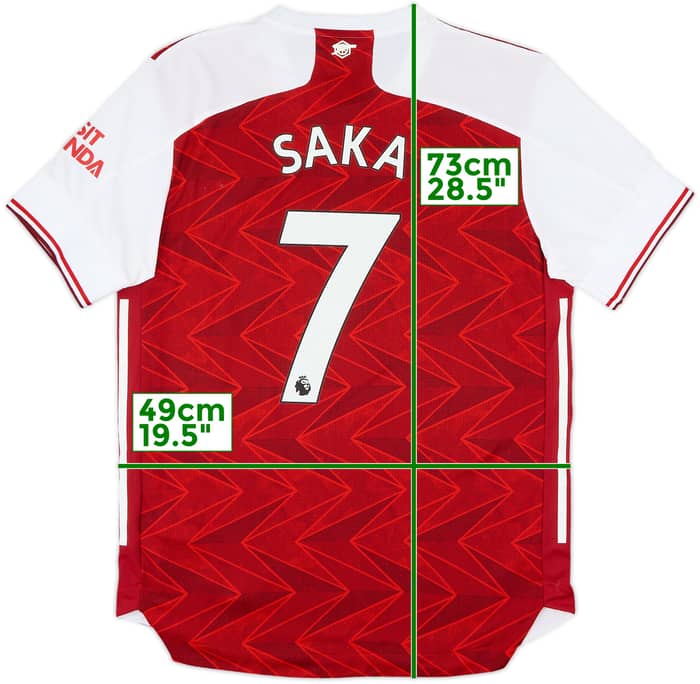 2020-21 Arsenal Authentic Home Shirt Saka #7 - 9/10 - (L)