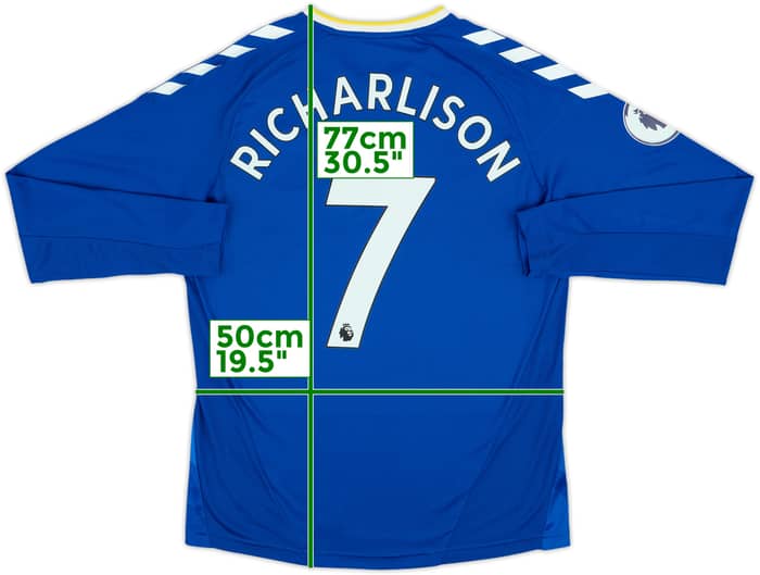 2021-22 Everton Home L/S Shirt Richarlison #7 - 9/10 - (L)