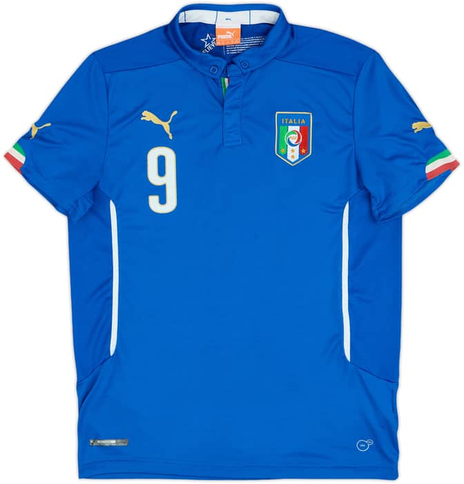 2014-15 Italy Home Shirt Balotelli #9 - 8/10 - (XL.Boys)