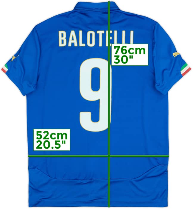 2014-15 Italy Home Shirt Balotelli #9 - 8/10 - (XL.Boys)
