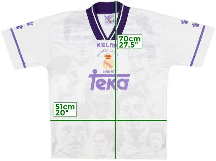 1996-97 Real Madrid Kelme 'Campeon de Liga' Shirt - 5/10 - (M)