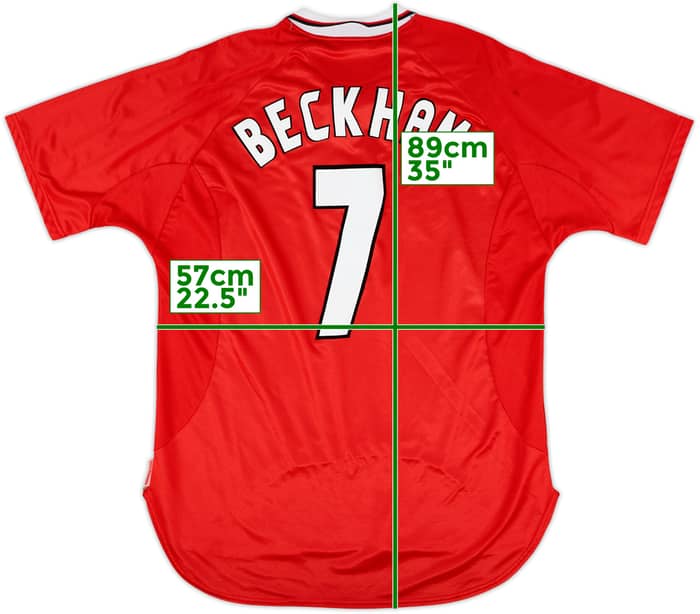 1997-00 Manchester United CL Shirt Beckham #7 - 8/10 - (XL)