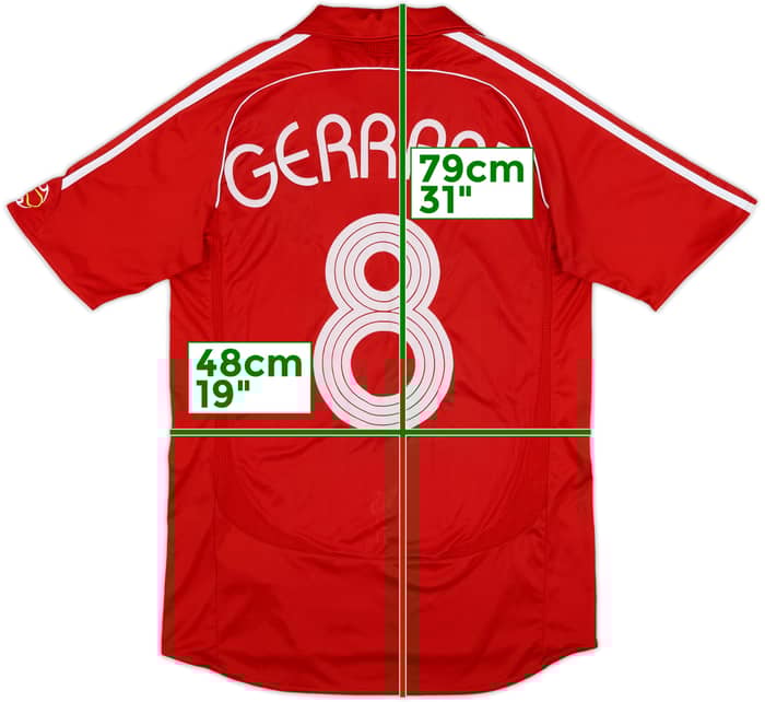 2006-08 Liverpool Home Shirt Gerrard #8 - 6/10 - (M)