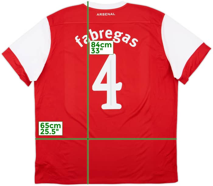 2010-11 Arsenal Home Shirt Fabregas #4 - 6/10 - (XXL)