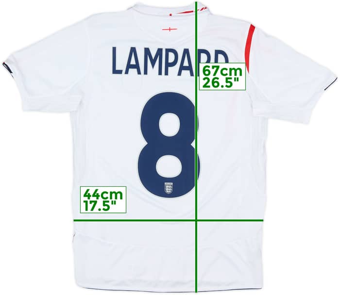 2005-07 England Home Shirt Lampard #8 - 8/10 - (XL.Boys)