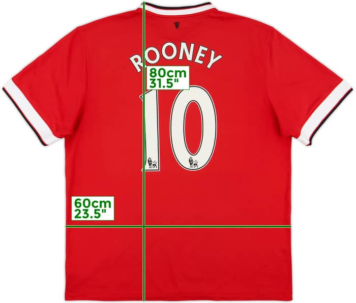 2014-15 Manchester United Home Shirt Rooney #10 - 8/10 - (XL)