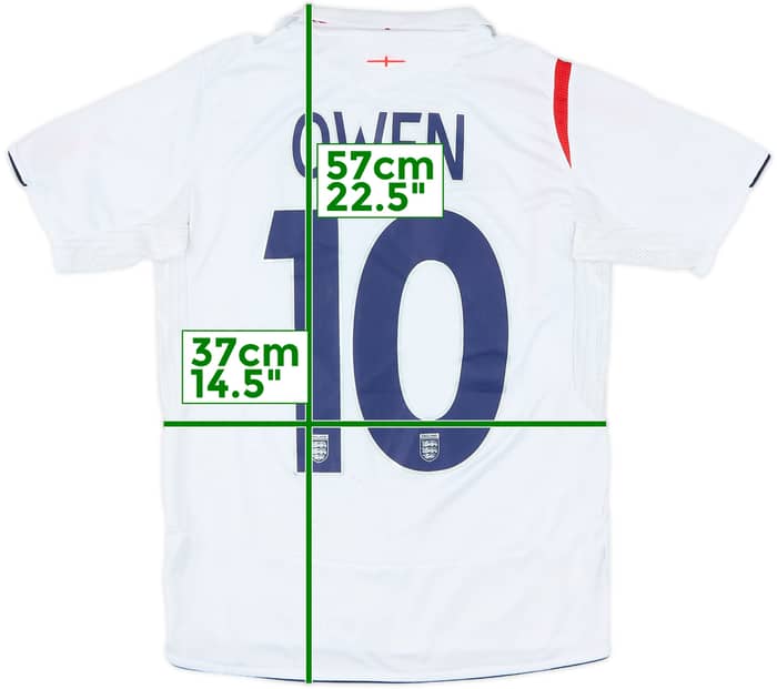 2005-07 England Home Shirt Owen #10 - 7/10 - (L.Boys)