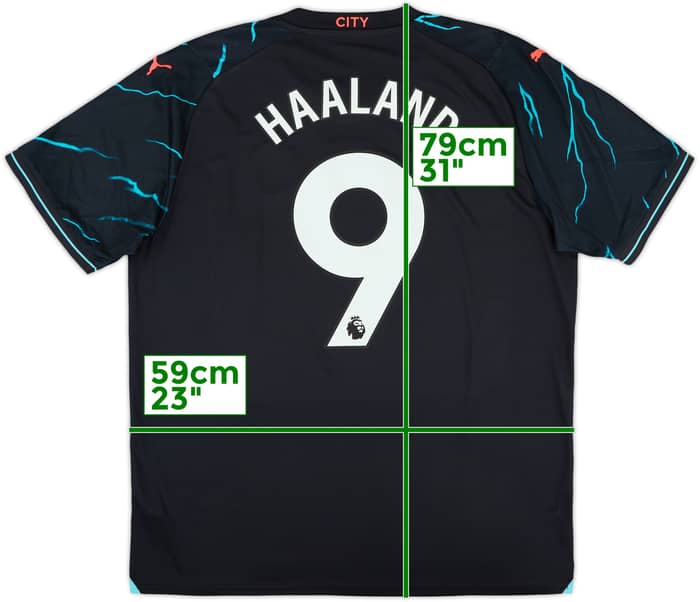 2023-24 Manchester City Third Shirt Haaland #9 - 10/10 - (XL)