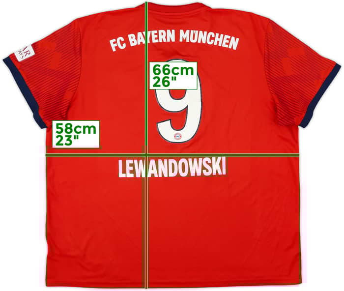 2018-19 Bayern Munich Home Shirt Lewandowski #9 - 4/10 - (XXL)