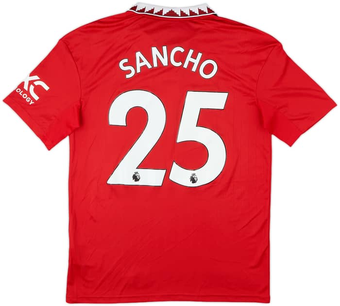 2022-23 Manchester United Home Shirt Sancho #25 - 8/10 - (XL.Boys)