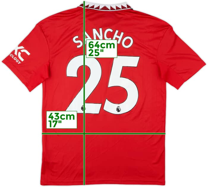 2022-23 Manchester United Home Shirt Sancho #25 - 8/10 - (XL.Boys)