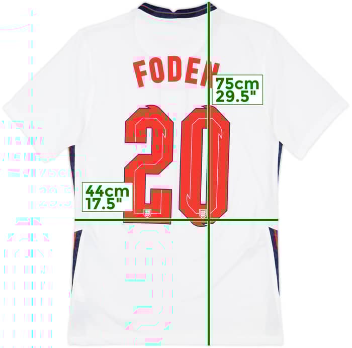 2020-22 England Home Shirt Foden #20 - 9/10 - (S)