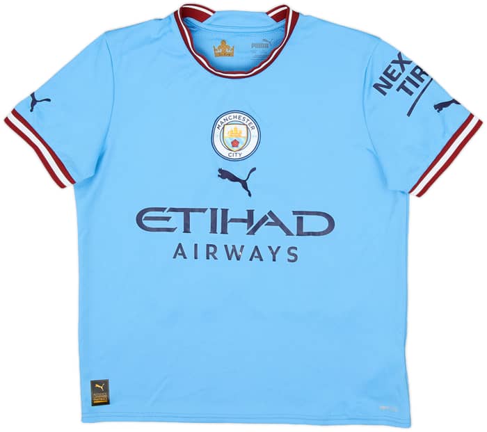 2022-23 Manchester City Home Shirt Mahrez #26 - 7/10 - (L.Boys)