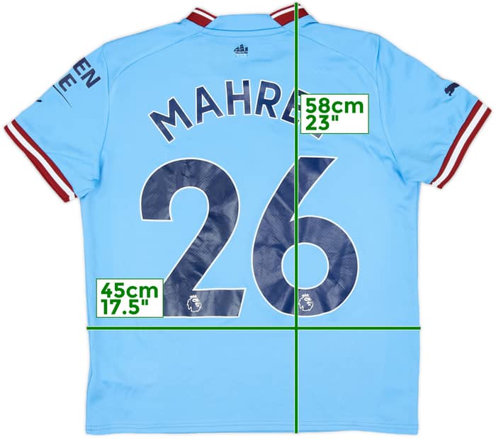 2022-23 Manchester City Home Shirt Mahrez #26 - 7/10 - (L.Boys)