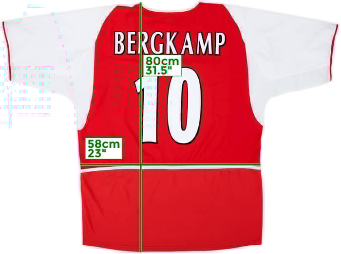 2002-04 Arsenal Home Shirt Bergkamp #10 - 8/10 - (XL)