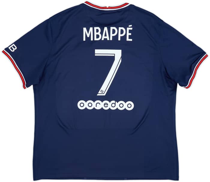 2021-22 Paris Saint-Germain Home Shirt Mbappe #7 - 9/10 - (XXL)