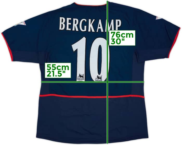 2002-04 Arsenal Away Shirt Bergkamp #10 - 8/10 - (XL)
