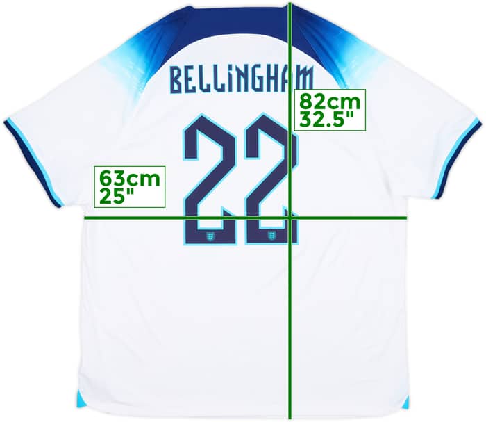 2022-23 England Home Shirt Bellingham #22 - 10/10 - (XXL)