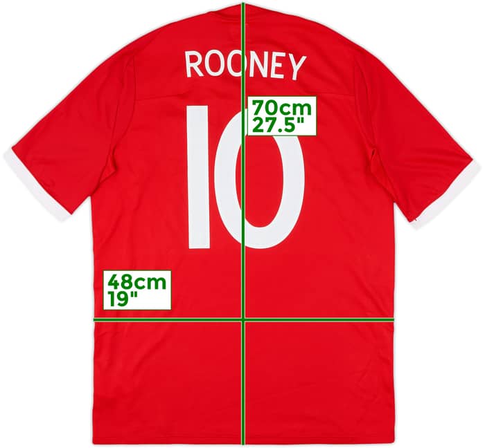 2010-11 England Away Shirt Rooney #10 - 9/10 - (L)