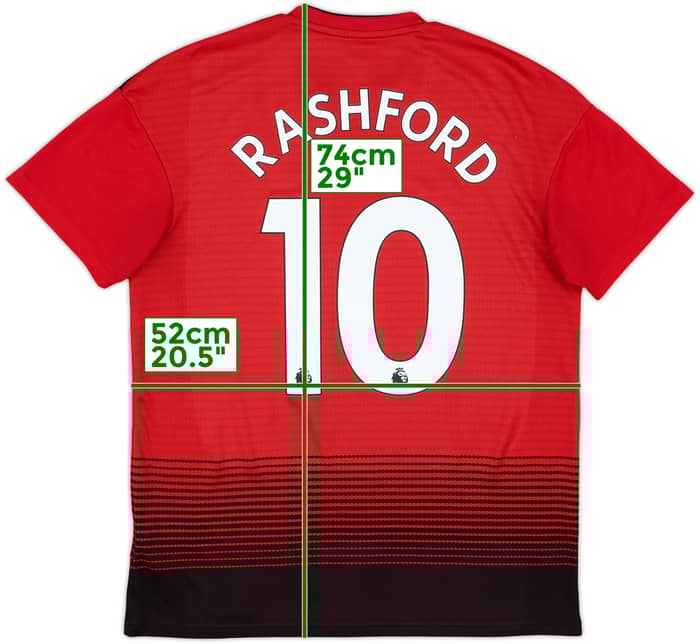 2018-19 Manchester United Home Shirt Rashford #10 - 8/10 - (M)