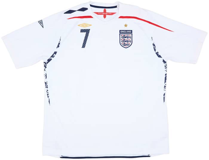 2007-09 England Home Shirt Beckham #7 - 8/10 - (3XL)