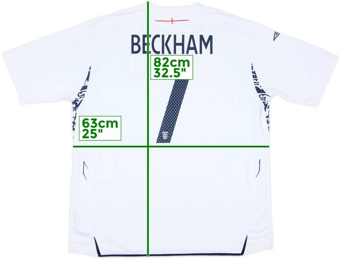 2007-09 England Home Shirt Beckham #7 - 8/10 - (3XL)