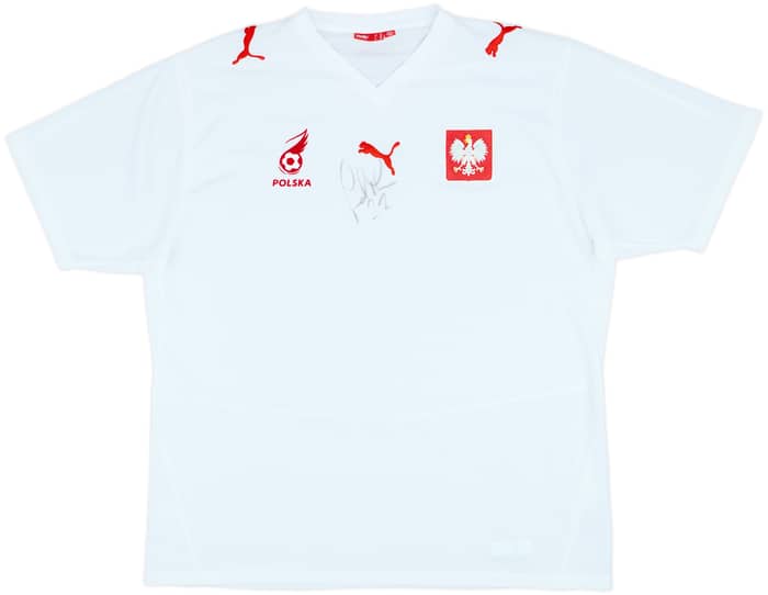 2008 Poland Signed Home Shirt - 8/10 - (XXL)