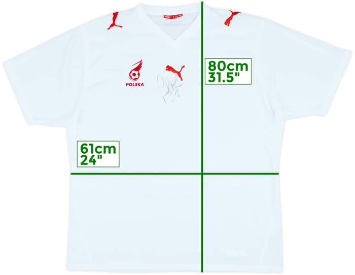 2008 Poland Signed Home Shirt - 8/10 - (XXL)