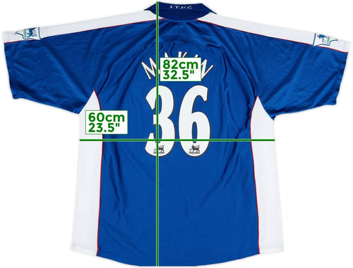 1999-01 Ipswich Home Shirt Makin #36 - 8/10 - (XL)