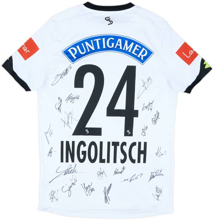2020 Sturm Graz Match Issue Squad Signed Home Shirt Ingolitsch #24
