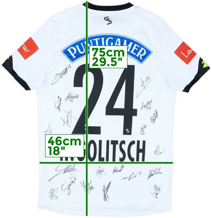 2020 Sturm Graz Match Issue Squad Signed Home Shirt Ingolitsch #24