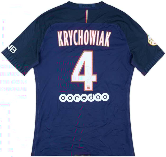 2016-17 Paris Saint-Germain Match Issue Signed Home Shirt Krychowiak #4