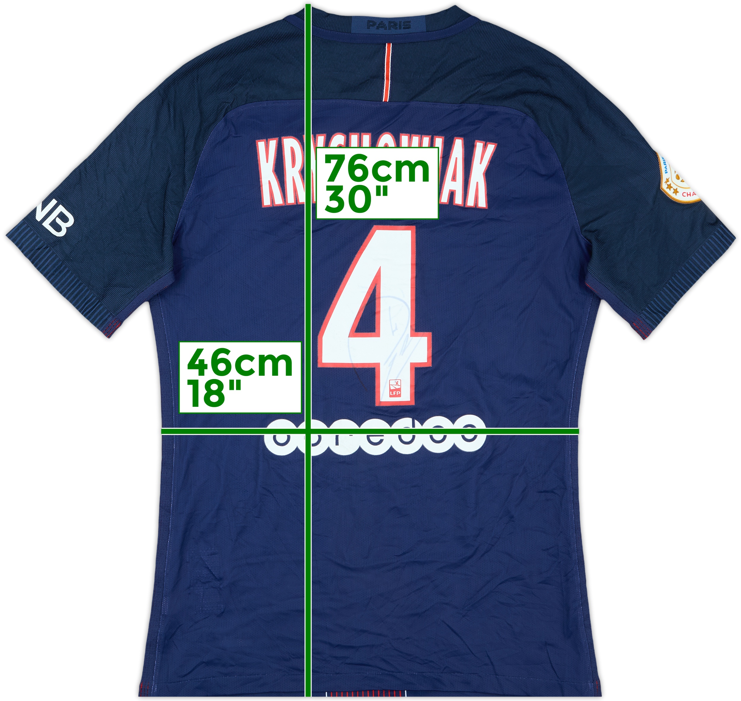 2016-17 Paris Saint-Germain Match Issue Signed Home Shirt Krychowiak #4