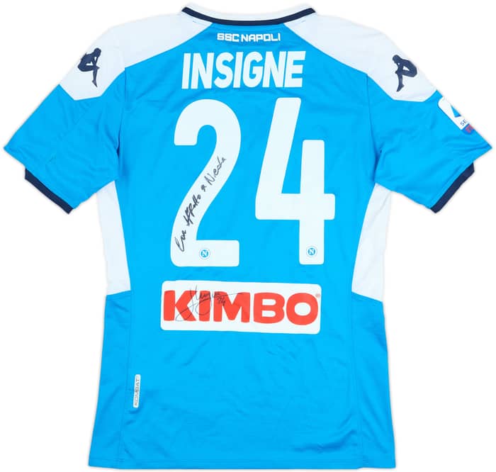 2019-20 Napoli Signed Home Shirt Insigne #24 - 6/10 - (M)