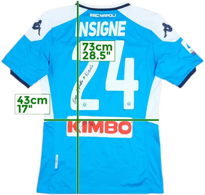 2019-20 Napoli Signed Home Shirt Insigne #24 - 6/10 - (M)