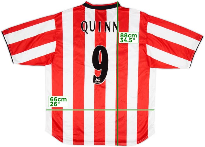 2000-02 Sunderland Home Shirt Quinn #9 - 7/10 - (XL)