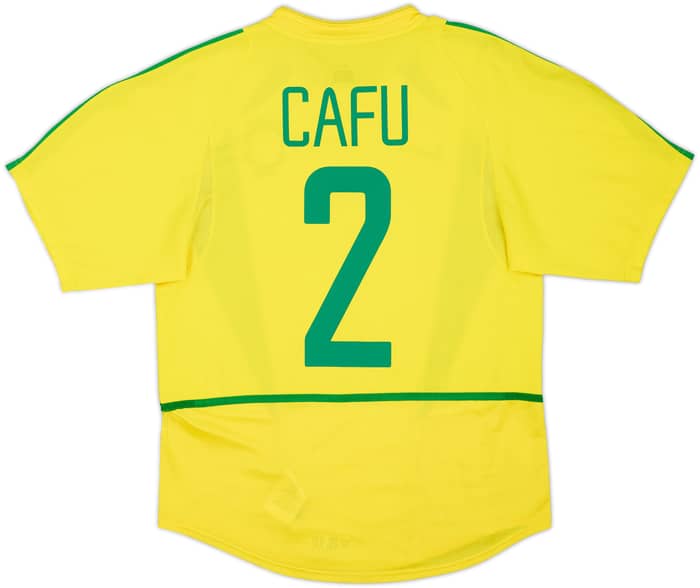 2002-04 Brazil Home Shirt Cafu #2 - 8/10 - (S)