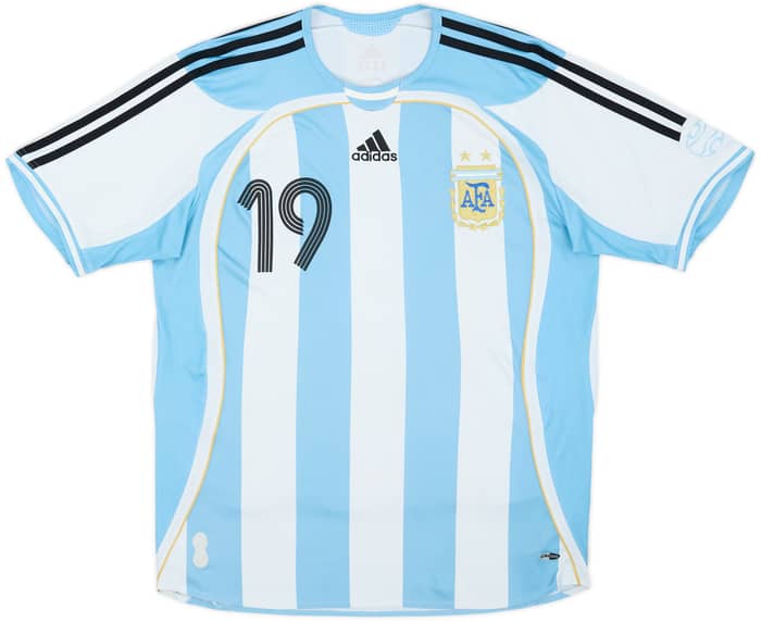 2005-07 Argentina Home Shirt Messi #19 - 5/10 - (XL.Boys)