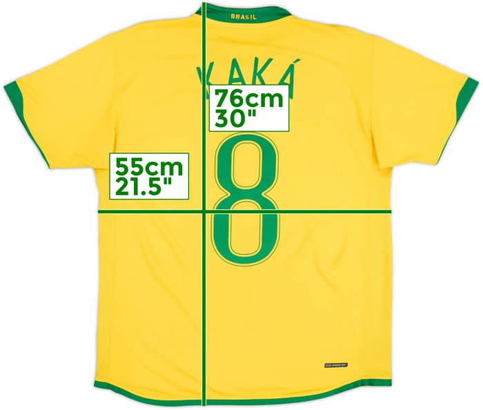 2006-08 Brazil Home Shirt Kaka #8 - 5/10 - (L)