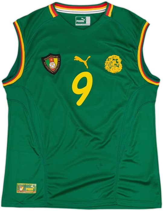 2002 Cameroon Home Vest Shirt Eto'o #9 - 7/10 - (L)