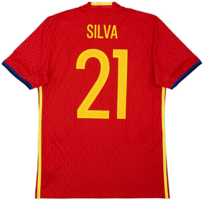 2016-17 Spain Home Shirt Silva #21 - 10/10 - (M)