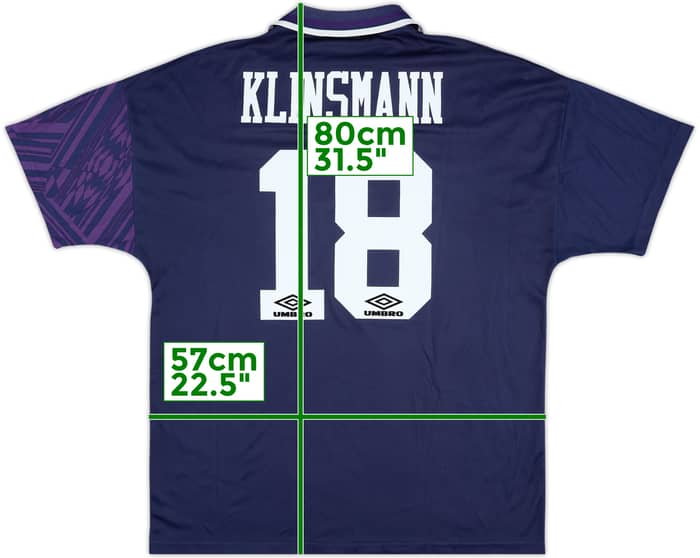 1994-95 Tottenham Away Shirt Klinsmann #18 - 7/10 - (XL)