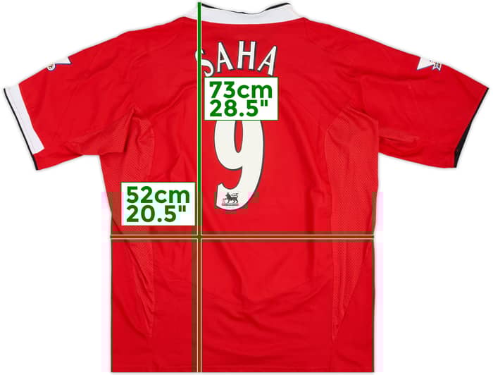 2004-06 Manchester United Home Shirt Saha #9 - 8/10 - (XL)