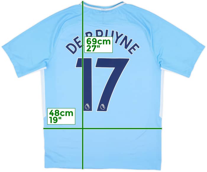 2017-18 Manchester City Home Shirt De Bruyne #17 - 8/10 - (M)