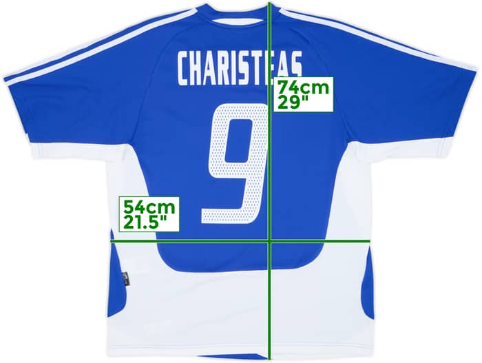 2004-06 Greece Home Shirt Charisteas #9 - 8/10 - (M)