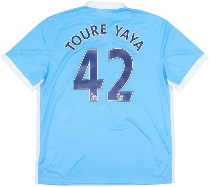 2015-16 Manchester City Home Shirt Toure Yaya #42 - 10/10 - (XL)