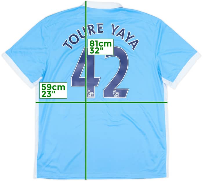 2015-16 Manchester City Home Shirt Toure Yaya #42 - 10/10 - (XL)
