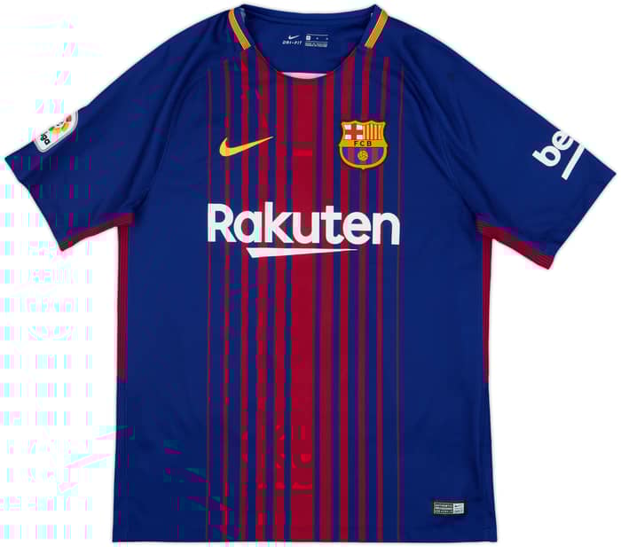 2017-18 Barcelona Home Shirt Suarez #9 - 9/10 - (M)