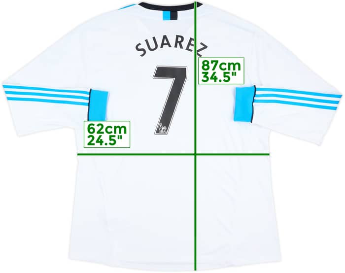Camiseta de la tercera equipación de manga larga del Liverpool 2011-12 Suarez #7 - 9/10 - (3XL)